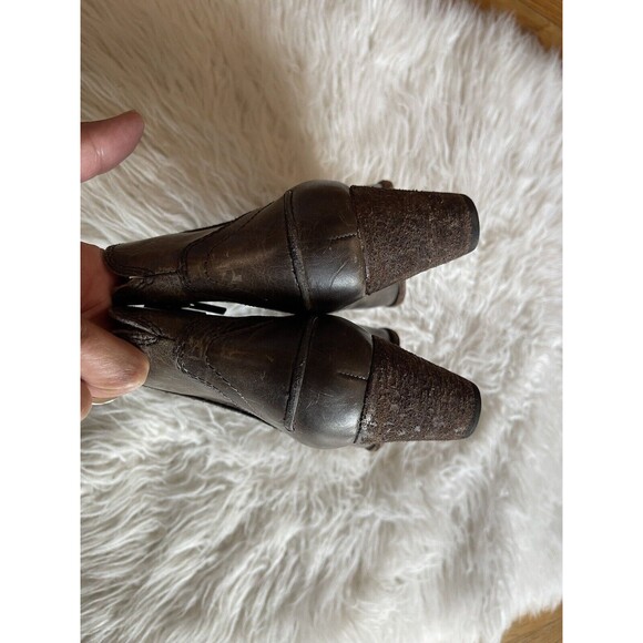 Frye Size 6 Renee Brown Gray Seam Distressed Burnished Leather NWOB Cowgirl Core - Picture 7 of 16